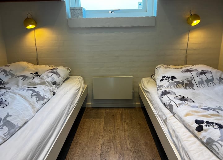 Dormitorio con camas individuales.