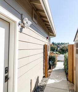Motion Sensor lighting above clear pathway 