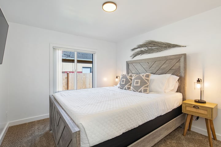 Bedroom #3 is on the east side of the home next to the primary bedroom. This room has a queen sized bed. 