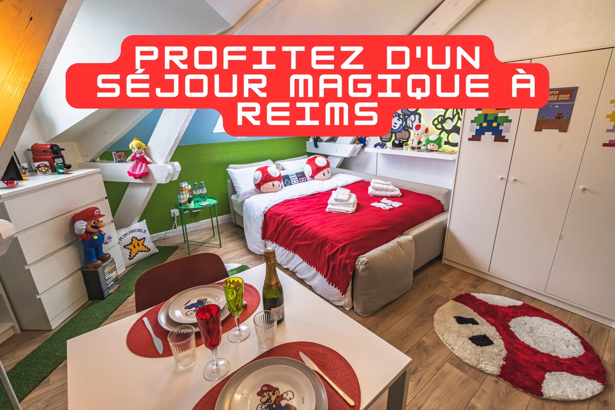 Top Airbnb: V*i*D*E*O*G*A*m*I*N*G studio near centre/station à Reims