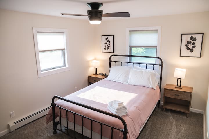 Each bedroom on the main level has a remote controlled ceiling fan/light.