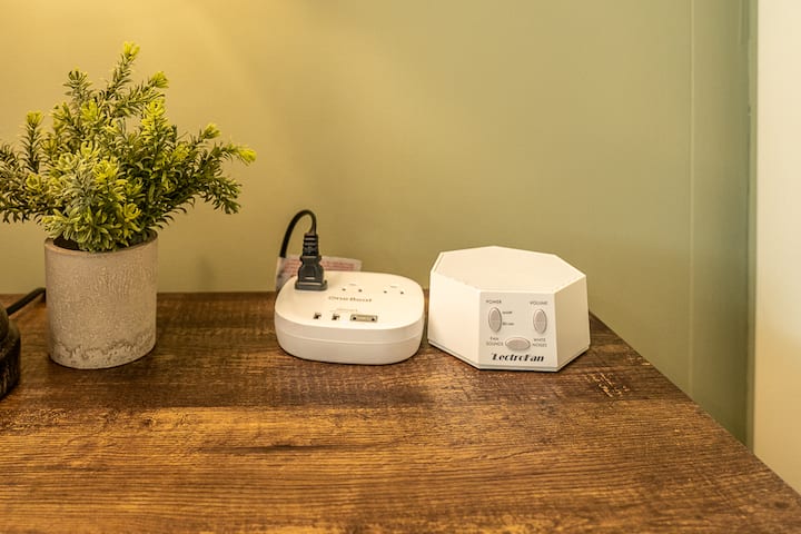ALL bedrooms supplied with this same charging strip with mutiple ports for 2 USB & 2 USB-C. Plus this same Sound Machine.