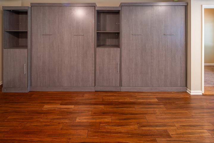 5th Bedroom Hybrid. Two 12" Queen Memory Foam Mattress Murphy Beds.  