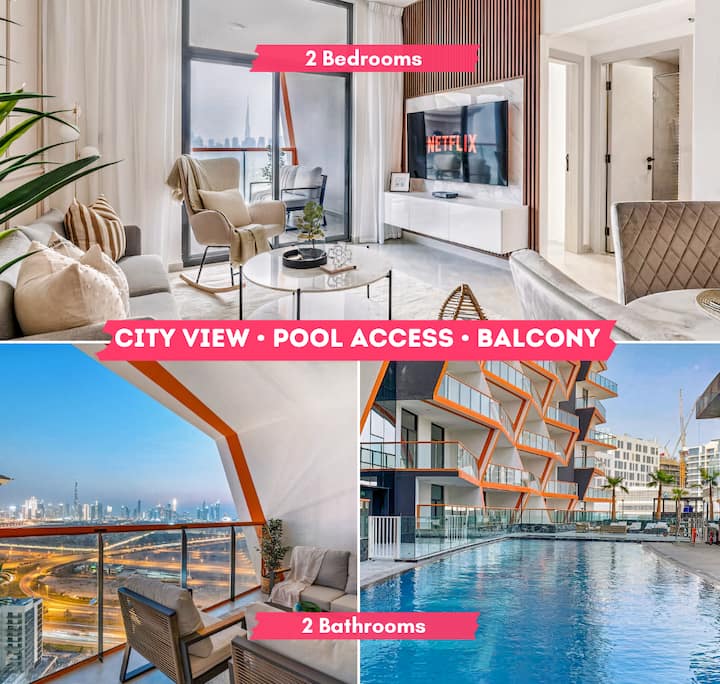 Apartment w/ City Skyline View | Pool & Gym Access