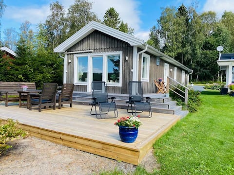 Newly built cabin by the sea.