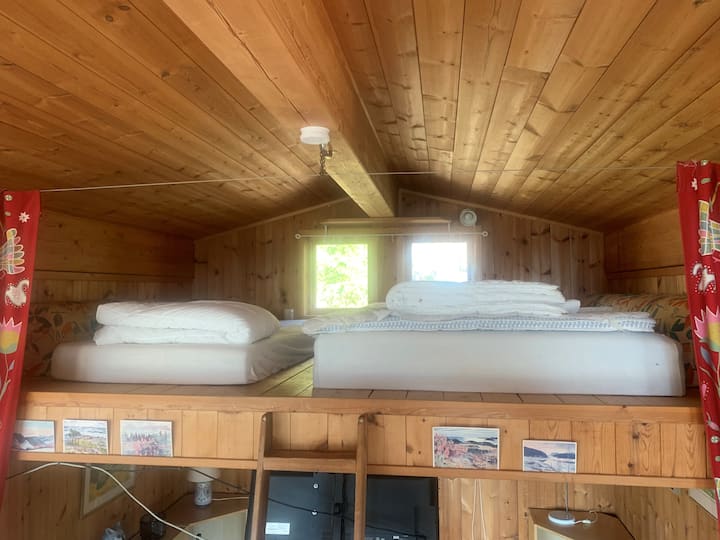 Ლოფტი - საწოლი 140 სმ და ქაფის ლეიბი 90 სმ. Მყუდრო თავშესაფარი ოდნავ უფროსი ასაკის ბავშვებისთვის!