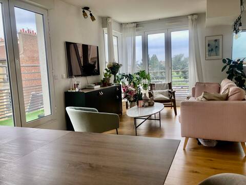 Cozy apartment top floor balcony elevator