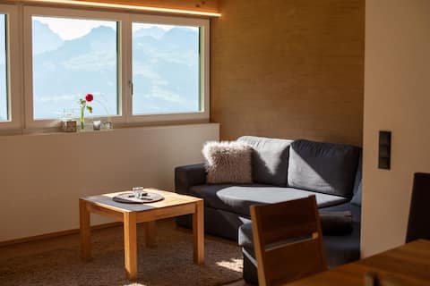 Leistungsstarkes Airbnb: Alpenpanorama Konzett 85 m², 6 people, sauna, wood-burning stove in Vorarlberg