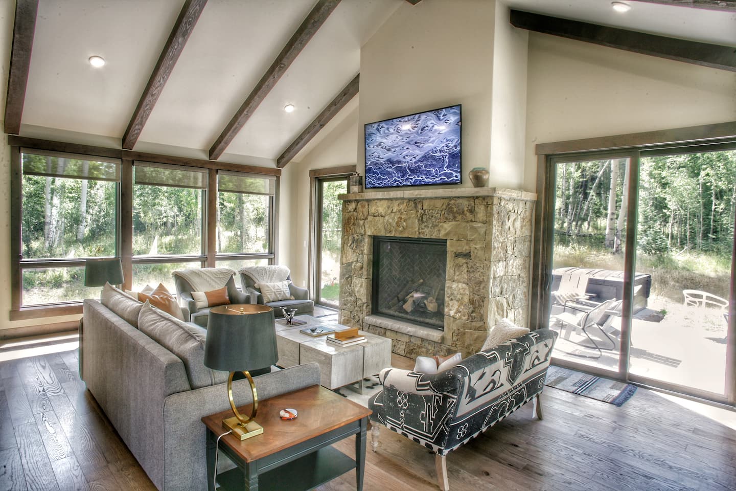 Living room in the Aspen forest