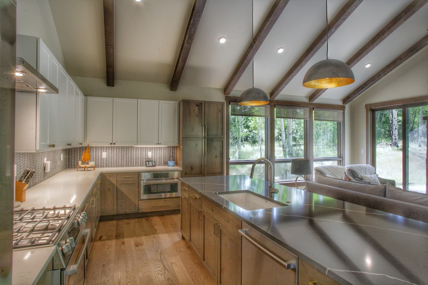 Open-plan kitchen and dining