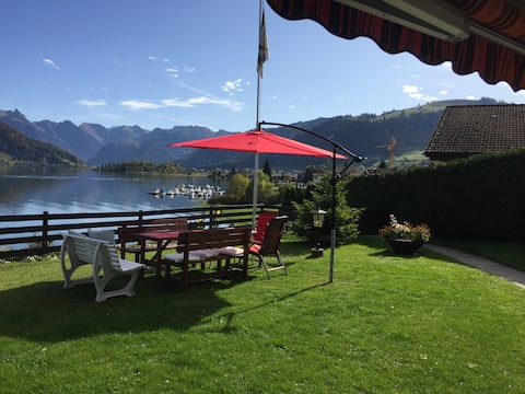 At Sihlsee mountain view + swimming area Gross/Einsiedeln.