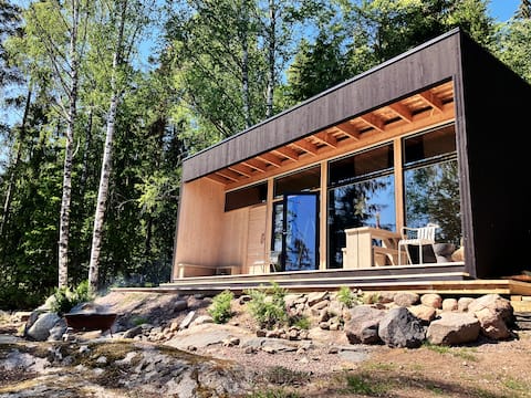 Modern sauna cottage with stunning view