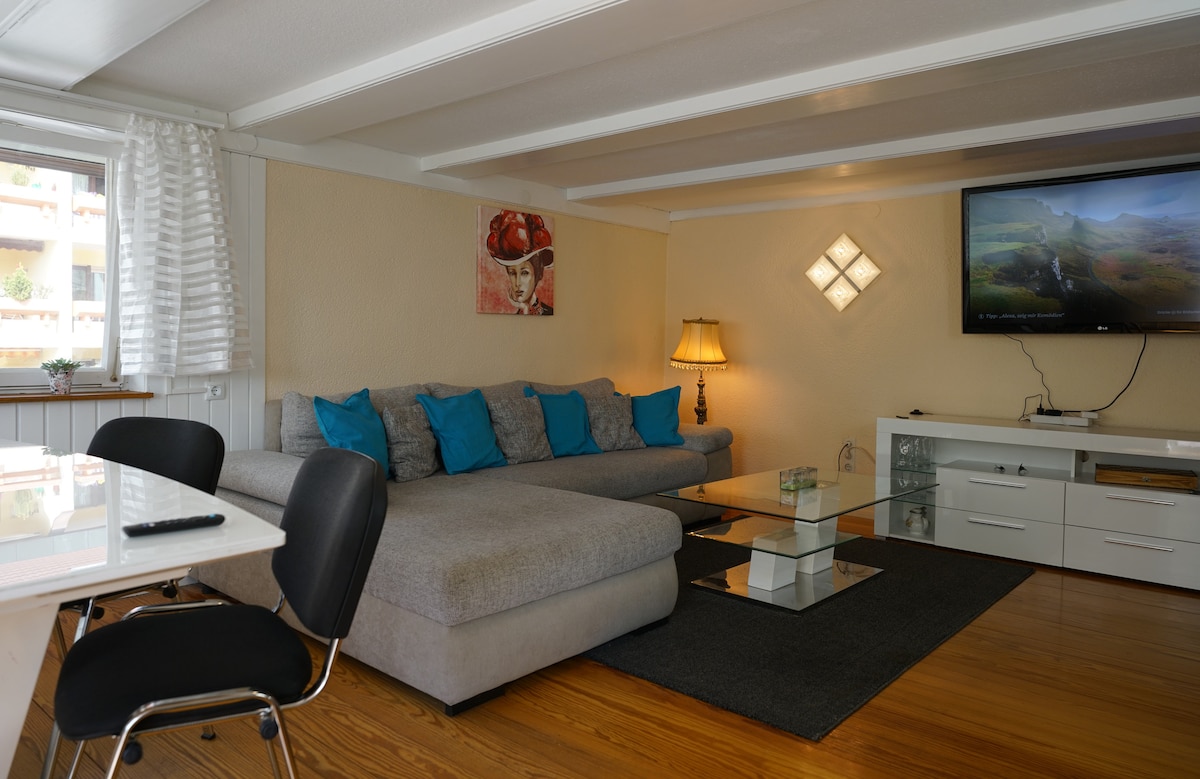 Erfolgreiche Airbnb-Immobilie: 2-room apartment best downtown location & terrace in Bad Dürrheim