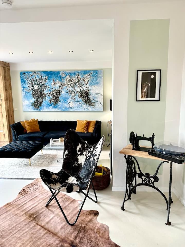 Wohnzimmerecke mit kleinem Kaminofen...