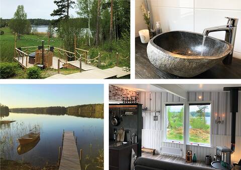 Gold grain with private jetty, sauna & hot tub!