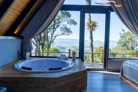 Chale na Serra Hidro Fireplace sensational view