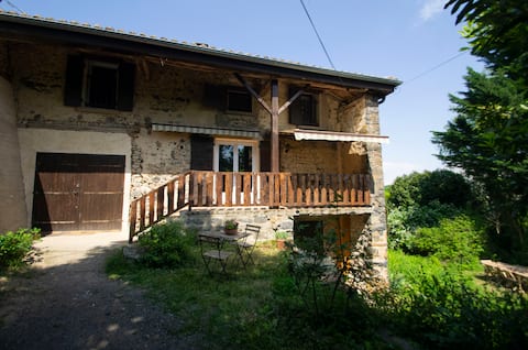Stone house in the countryside with view