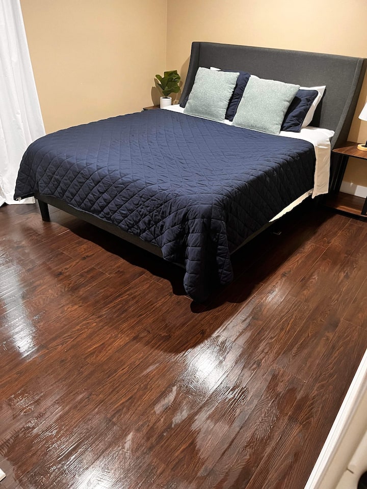 Bedroom #2.  Queen size bed with a closet. 