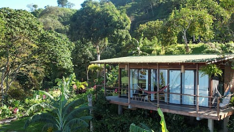 Private Ocean View Cabin with terrace, hammocks