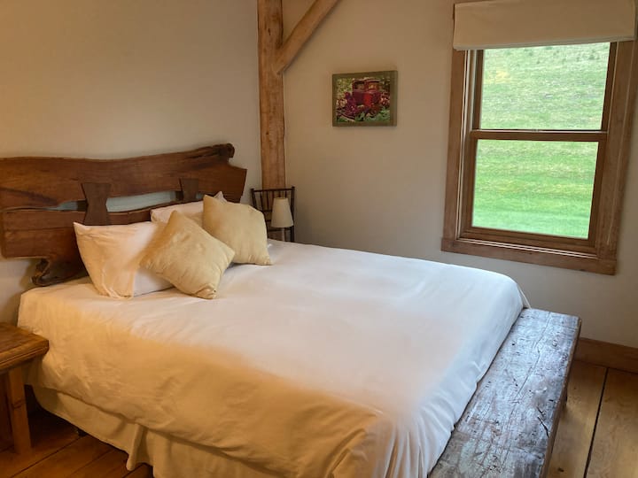 Sovrum 2 - Doctor B - Memory Foam Queen säng med fantastisk utsikt över bakgården.  Privat badrum.