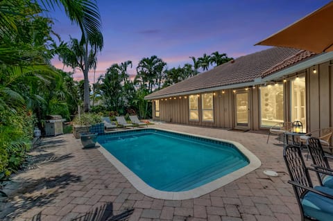 Idyllic Boca Pool Home: 4/2.5 + Study-FAU & Mizner