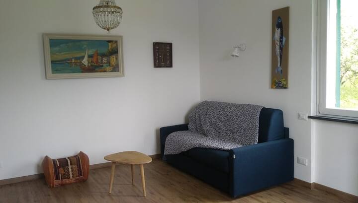 Sebule yenye kitanda cha sofa mbili