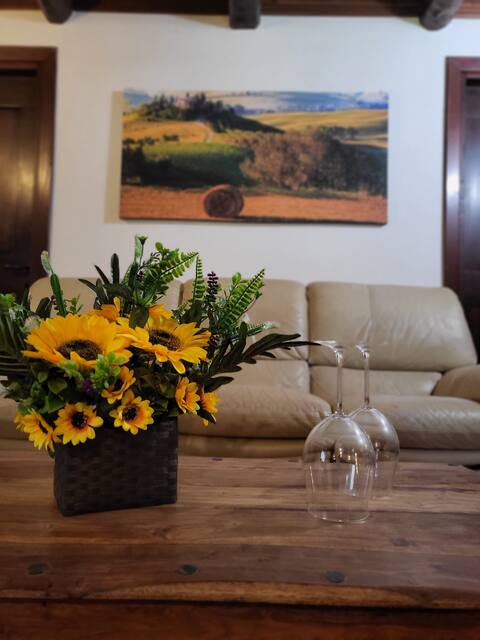 Accommodation with fireplace and garden