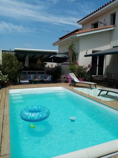 modern house and pool