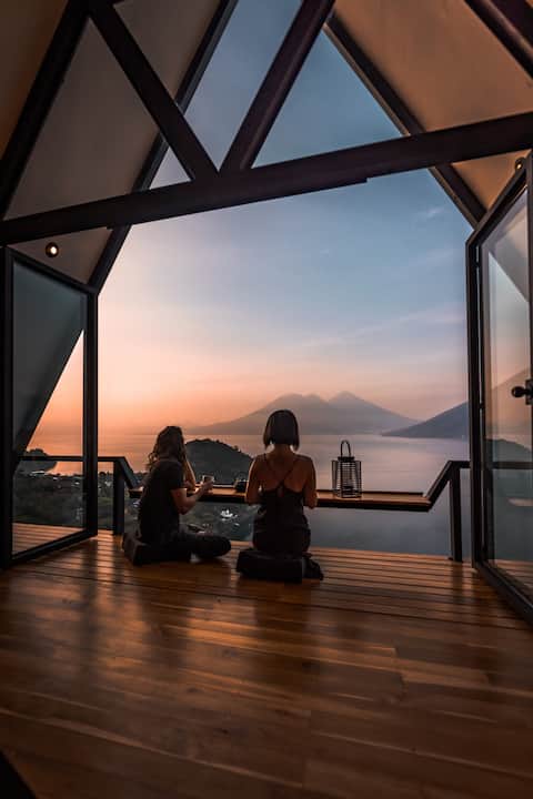 A-Frame Moderna • Best Lake & Volcanoes Views