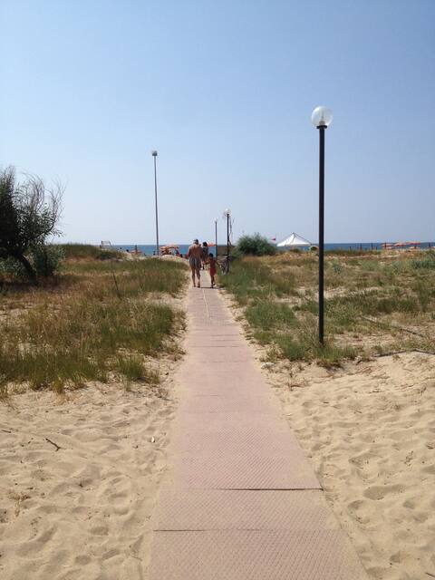 100 steps from the beach