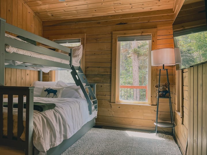 Second bunk bedroom includes a twin over full and trundle twin