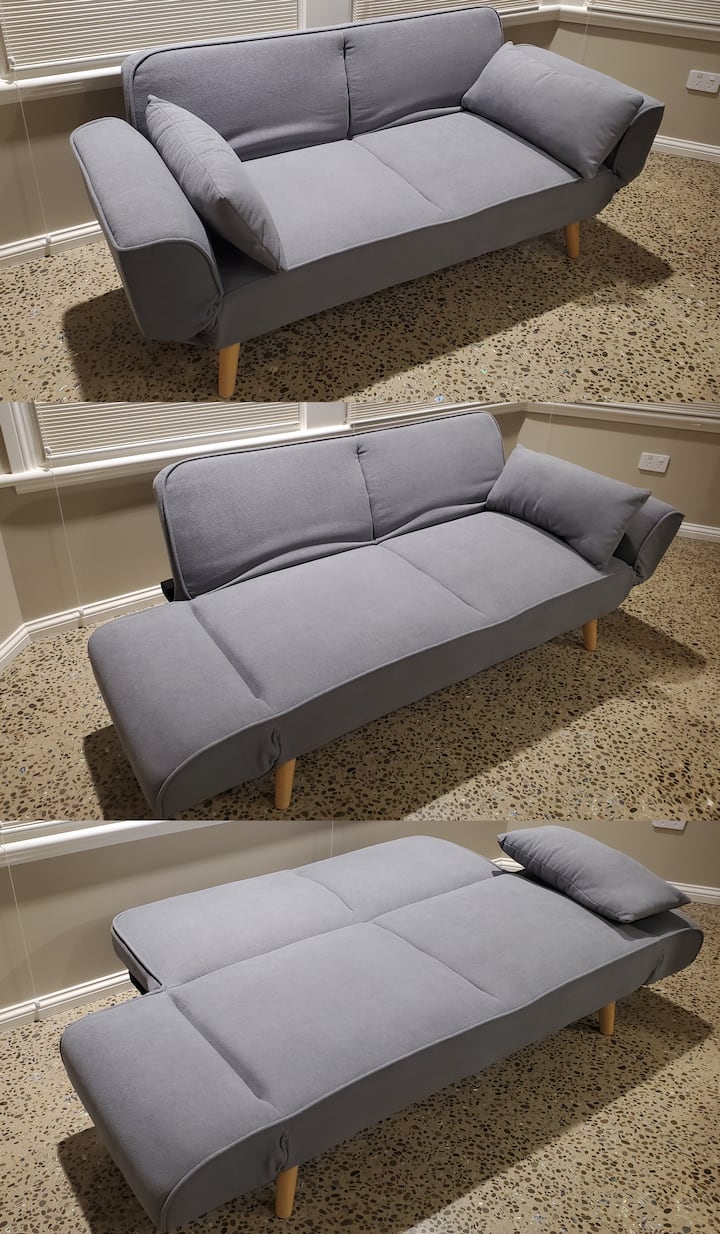 Sofa bed in kitchen/living area.  Linens available upon request.