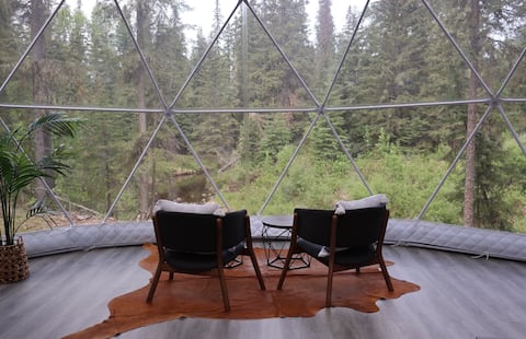 Popular Airbnb listing: Unique Riverfront LUXE Camping Experience in Jasper & Hinton