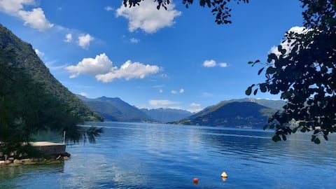 the terrace overlooking the lake