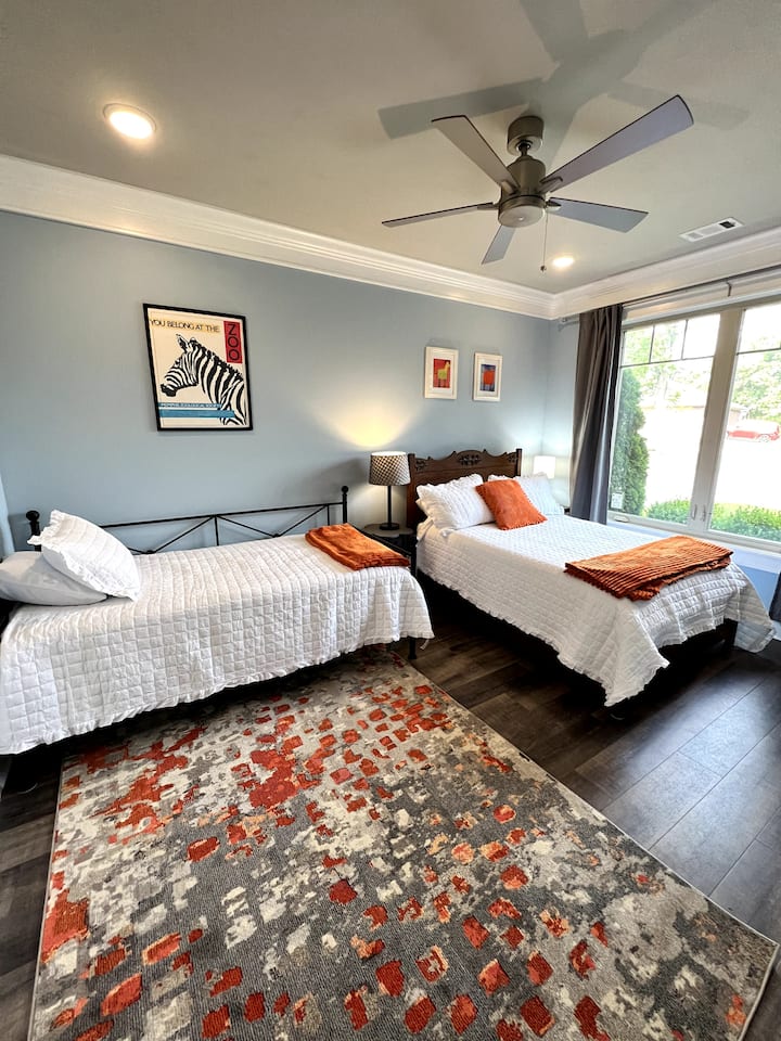 Full sized bed plus a twin sized bed