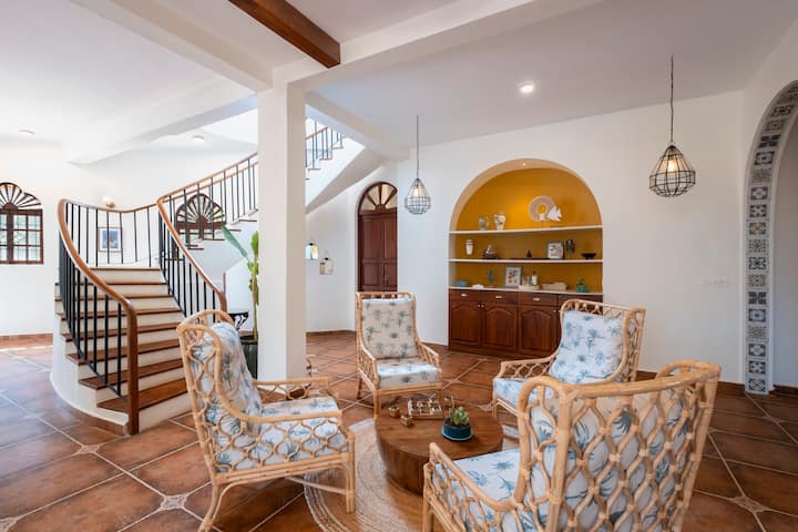 A cozy sitting area next to the dining area