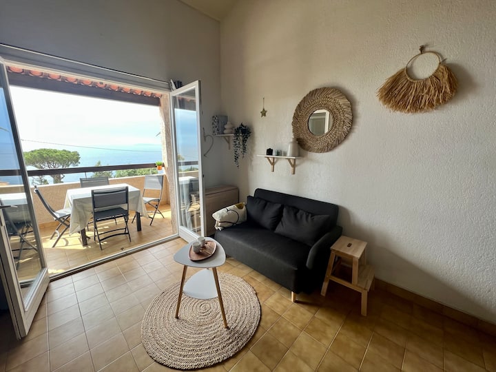 Appart Climatisé Vue Mer / Piscine + Plage - Rayol-Canadel-sur-Mer