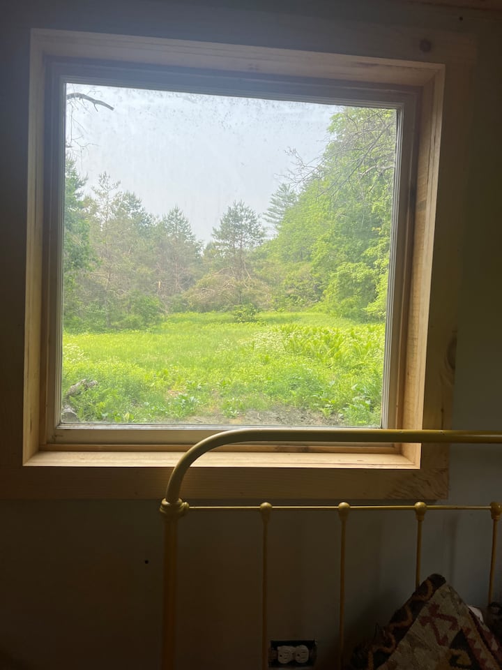 výhľad z denného lôžka v novej chate 