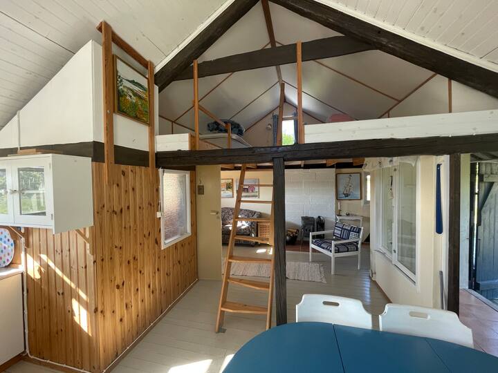 إطلالة على غرفة النوم العلوية وغرفة المعيشة