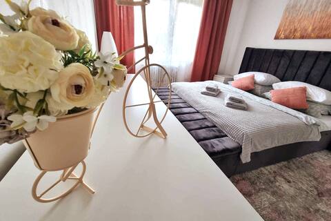 Riverfront apartment, two bedrooms + balcony