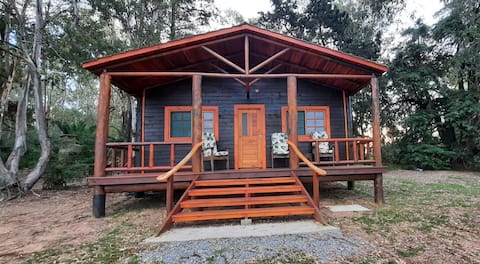 Cozy wooden cabin in a unique setting