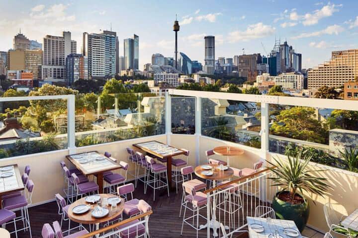 East Village Hotel in Darlinghurst is yet another sun-drenched rooftop terrace that is perfect for enjoying after-work drinks with a side of sunset.