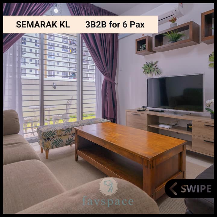 Zen 3b2b 6 Pax | Free 2 Parkings | Semarak Kl - Setapak