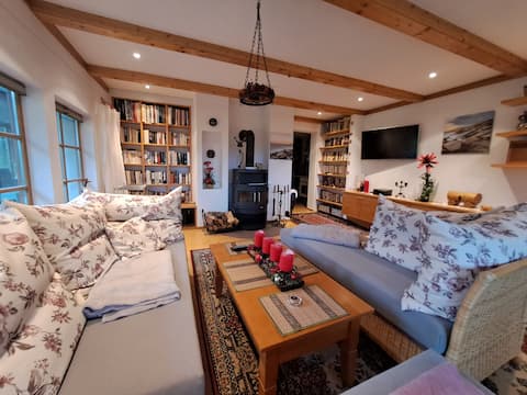 Guest house with views over the valley.