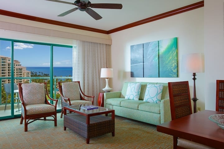 Kauč u dnevnom boravku može se pretvoriti u bračni krevet ako pitate hotelsko osoblje.