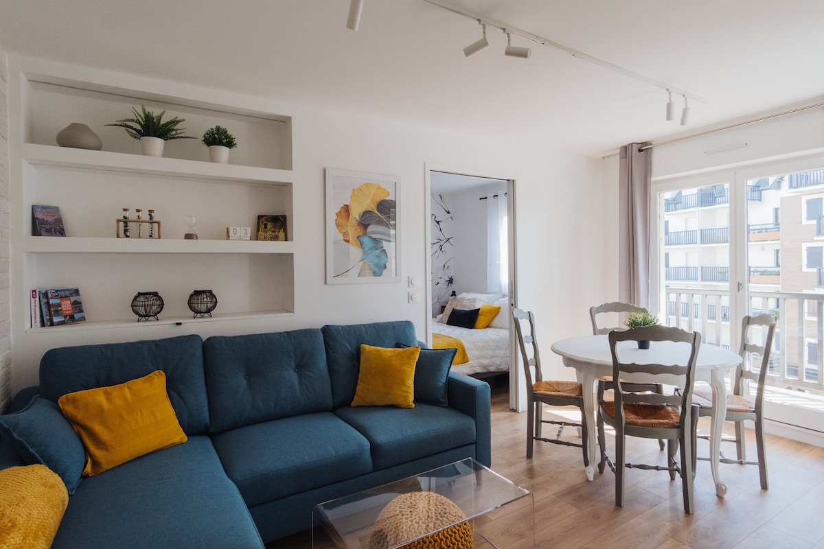 Airbnb performant: Large balcony with sea view 3* •2 bathrooms •2 bedrooms •Beach à Cabourg