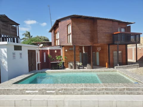 Top Airbnb: Los Maderos de Colan First row +Pool +BBQ in Colán