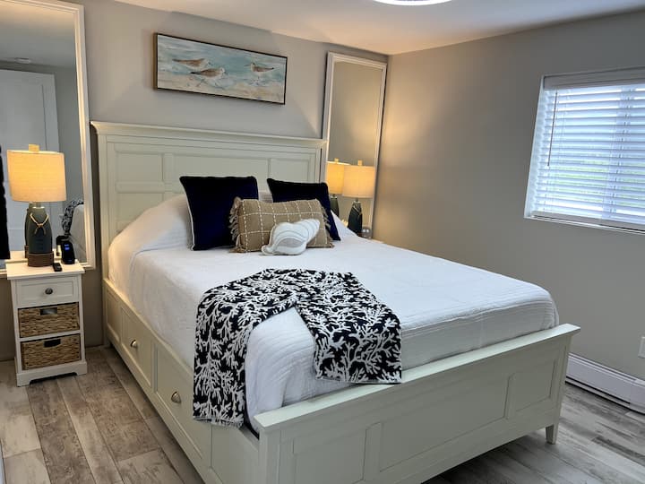 The downstairs Queen Suite is comfortable and cozy.