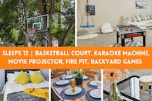 Sleeps 12 | Basketball Court | Basement Game Room