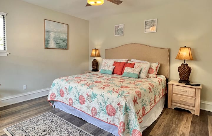 The second king bedroom is complete with a television and dedicated full bathroom